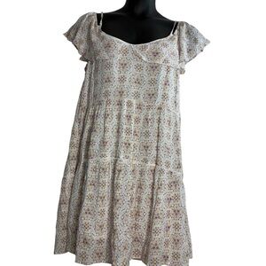 Floral Print Junior Size 2X Sundress Crinkle fabric New